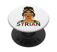 Syrian Girl New Syria Flag Syrian Girlfriend Wife PopSockets PopGrip Adesivo