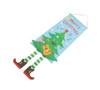 Syrisora Bandiere di Natale Ornamento Albero di Natale Progettato in bambù e Stoffa Segno di Natale per Porte Ornamento Bandiera Dell'albero di Natale per Decorazioni per Feste a Parete