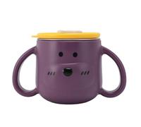 Syrisora Coppa Isolata del Bambino, Tazza Isolata per Bambini con Cannuccia, Isolamento per Bambini 316L Coppa in Acciaio Inossidabile con Paglia a Doppio Doppio Manico a Doppio Muro (Viola)