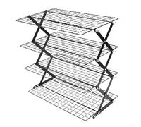 Syrisora Giaccia da Banco in Metallo da Cucina, Scaffale per Risparmio Spaziale da Banco da Cucina, Porta di Stoccaggio da Bancone da Cucina, Scaffale Spaziale in Acciaio Inossidabile (4 strati)