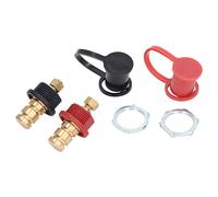 Syrisora Kit Palo di Ricarica Batteria con Tappo a Perno da 20 Mm, Terminale Ponticello Nero Rosso per Pila di Ricarica per Camion Camper, Include Terminali Batteria