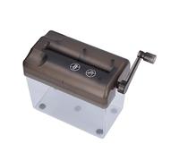 Syrisora Mini Distruggidocumenti Manuale Distruggidocumenti Portatile a Manovella per Documenti A6 A4 con Contenitore per la Polvere Trasparente ABS Silicone Desktop Home Office (Grigio)