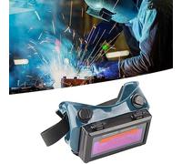 Syrisora Occhiali per Saldatura Ad Oscuramento Automatico con Parasole | Telaio in Silicone + PP, Protezione UV/IR DIN16, Batteria Solare, Adatto per Elmetti Protettivi, Risposta 5/10.000