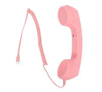 Syrisora Ricevitore Telefonico retrò, Ricevitore per Telefono Cellulare Portatile con Presa Cablata Vintage di Tipo C con Altoparlante e Microfono, per Videoconferenze Mobili, Chiamate e (Rosa)