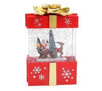 Syrisora Scatola di Musica di Natale Snowfall Brittering Music Box Sunte Snowman Tree Decor, Sweet Present Lamp per Vacanze, Decorazione per la Casa con Canto, Batteria Ad Alimentazione (Rosso)