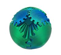 Syrisora Sfera con Ingranaggi Stampata in 3D, Giocattolo da Scrivania con Sfera di Rotazione Portatile Compatta con Esperienza Tattile , per Alleviare L'ansia da Stress Adulti Bambini (Blu Verde #18)