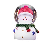 Syrisora Snow Globe di Neve di Natale Cambiamento Illuminato Crystal Ball Ball Ball Resin Glass Ball Ornaments Big Kids Kids Holiday Party Bombal (Piccolo Pupazzo di Neve)