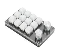 Syrisora Tastiera meccanica macro con una mano, 12 tasti, multifunzione, programmabile, per ufficio, gaming, laboratorio, nero e bianco