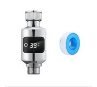 Syrkoven Soffione doccia per indicatore di temperatura a bassa luce LED | ABS materiale impermeabile, costruzione, 0. per 5c alta precisione, finitura nera