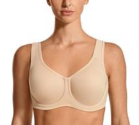 SYROKAN Donna Reggiseno Sportivo con Ferretto Modellato per Seni Generosi Beige 3G (UK 34F)