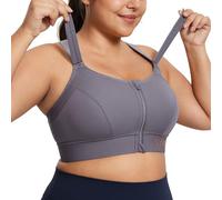 SYROKAN Reggiseno Sportivo da Donna Ad Alto Impatto con Apertura Frontale Spalline Regolabile Senza Ferretto Bosco Selvaggio 6E