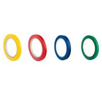 4 Rotoli Nastro Adesivo Sigillatrice nastrino 9 mm x 66 metri per chiudi sacchetti rosso + giallo + verde + blu (66x4m totali)