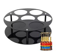 Syrup Rack, Coffee Stand, 7 Bottle Dispenser Shelf Organizer 12.6x12.6x3.54 Inches for Countertop Display, Stable Storage Tray Cafe Bar Kitchen Restaurant Dining Room Home Beverage Stations