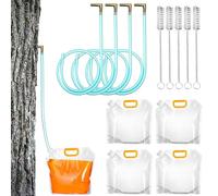 Syrup Tapping Kit, Complete Sap Collection Set with Tubing, Brush, Drill, and Spiles, Beginner Friendly Kit for Organic Sap Harvesting, Filtering, Storing, and Homemade Syrup
