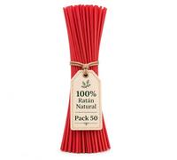 SYS Profumi bastoncini diffusore in rattan naturale, 50 pezzi | bastoncini Mikado Deodorante | bastoncini per oli essenziali, alto assorbimento e diffusione continua, rosso, 2,5 mm x 32 cm