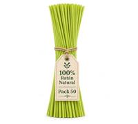 SYS Profumi bastoncini diffusore in rattan naturale, 50 pezzi | bastoncini Mikado Deodorante | bastoncini per oli essenziali, alto assorbimento e diffusione continua, verde, 2,5 mm x 32 cm