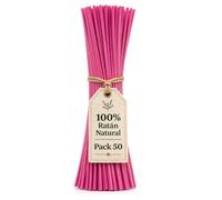SYS Profumi bastoncini diffusore in rattan naturale, 50 pezzi | bastoncini Mikado Deodorante | bastoncini per oli essenziali, alto assorbimento e diffusione continua, rosa, 2,5 mm x 32 cm