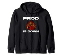 SysAdmin Prod Is Down Server On Fire Devops Tech Humor Felpa con Cappuccio
