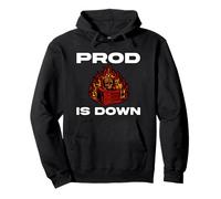 SysAdmin Prod Is Down Server On Fire Devops Tech Humor Felpa con Cappuccio
