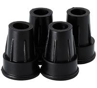 Sysfix Punta in gomma nera per stampelle e bastoni, 18 mm di diametro con clip in metallo, 4 pezzi
