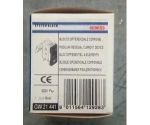SYSTEM BLACK GW21441 BLOCCO DIFFERENZIALE 10MA GEWISS GW21441