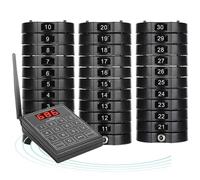 System Cercapersone Per Ristorante, 500m Pager Clienti Wireless 10/20/30 Pezzi, 3 Modalità Di Avviso E 999 Canali, Buzzer Coaster Per Gestione Code In Bar, Caffè, Clinica E Food Court 30pagers