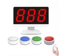 System di cicalino del gioco di risposta al quiz wireless 262 piedi | 10 gruppi, 4 colori di stato LED, 3 modalità di risposta per concorsi scolastici, serate a quiz 4 Groups