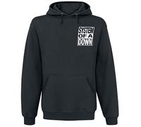 System Of A Down System Waves Uomo Felpa con Cappuccio Nero 80% Cotone, 20% Poliestere Regular