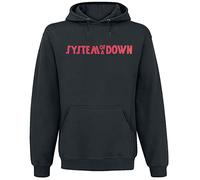 System Of A Down System Waves Uomo Felpa con Cappuccio Nero 80% Cotone, 20% Poliestere Regular