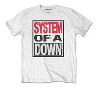 System of a Down - T-Shirt # M Unisex White # Triple Stack Box