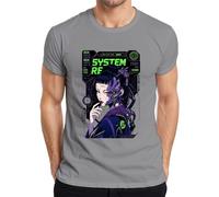 System RE Error 404 Cyborg Geisha Japan Y2K - Maglietta da uomo, grigio., L