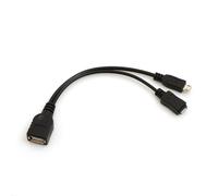 SYSTEM-S 3 in 1 OTG On The Go Host USB a (Femmina) a Micro USB (Maschio/Femmina) Cavo Dati Cavo 20 cm