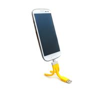 System-S 3 n 1 Micro USB adattatore cavo cavo di ricarica supporto supporto in giallo 10 cm per smartphone, cellulare, tablet PC