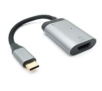 System-S Adattatore 3 in 1 HDMI 4K femmina & 2 X USB 3.1 tipo C femmina a maschio tipo C in grigio