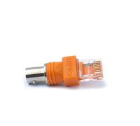 System-S Adattatore coassiale RJ45 maschio a BNC femmina 50 ohm cavo in arancione