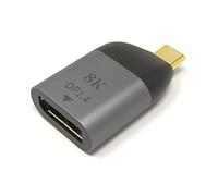 SYSTEM-S Adattatore DisplayPort DP femmina a USB 3.1 tipo C maschio 8K cavo in grigio