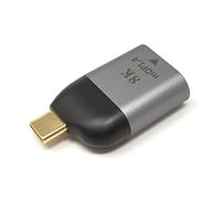 SYSTEM-S Adattatore DisplayPort Mini DP femmina a USB 3.1 tipo C maschio 4K cavo in grigio