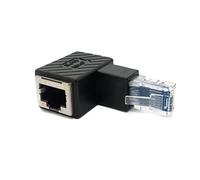 System-S Adattatore LAN RJ45 maschio a femmina angolare adattatore Ethernet cavo nero
