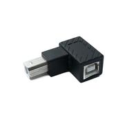 System-S Adattatore USB 2.0 tipo B maschio a femmina ad angolo verso l'alto cavo angolare nero