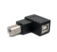 System-S Adattatore USB 2.0 tipo B maschio a femmina, cavo angolare, colore nero