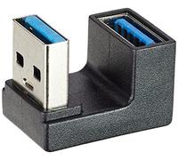 System-S Adattatore USB 3.0 tipo A maschio a femmina U Turn cavo angolare 180° nero