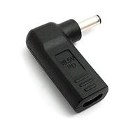 System-S Adattatore USB 3.1 tipo C femmina a DC 20 V, 4,5 x 3,0 mm, cavo ad angolo, colore nero