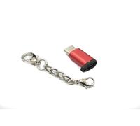 System-S Adattatore USB 3.1 tipo C maschio a 2.0 Micro B femmina catena in rosso