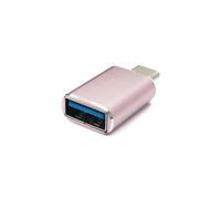 System-S Adattatore USB 3.1 tipo C maschio a 3.0 A femmina 5 Gbps 100 W in rosa