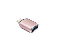 System-S Adattatore USB 3.1 tipo C maschio a 3.0 A femmina con spia luminosa 5 Gbps 100 W in rosa