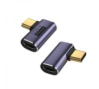 System-S Adattatore USB 4 tipo C maschio a femmina 40 Gbps angolo cavo USB 4.0 grigio