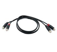 System-S Audio Cinch 2 - Cavo RCA 100 cm, 2 poli, adattatore femmina a femmina, colore: Nero