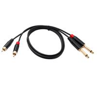 System-S Audio RCA - Cavo 2 RCA da 100 cm, 2 connettori a 2 jack AUX da 6,35 mm, 2 poli