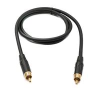 SYSTEM-S Audio RCA Cavo 100 cm 1 poli maschio a maschio in nero