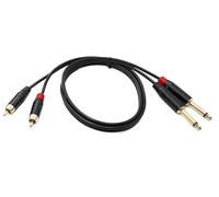 System-S Audio RCA - Cavo 2 RCA da 100 cm, 2 connettori a 2 jack AUX da 6,35 mm, 2 poli